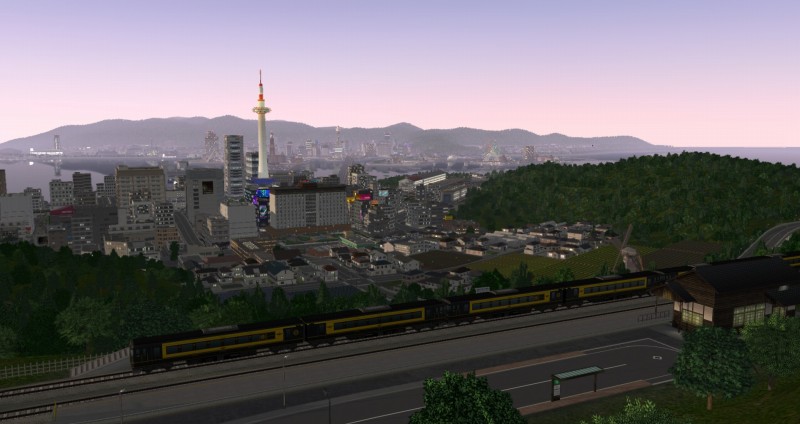 漉捨駅にて姫ヶ丘の風景を展望