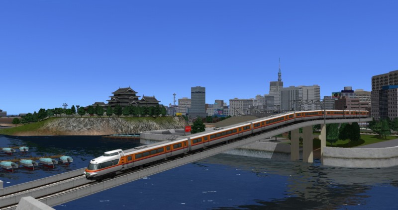 姫海富田城の脇を駆ける