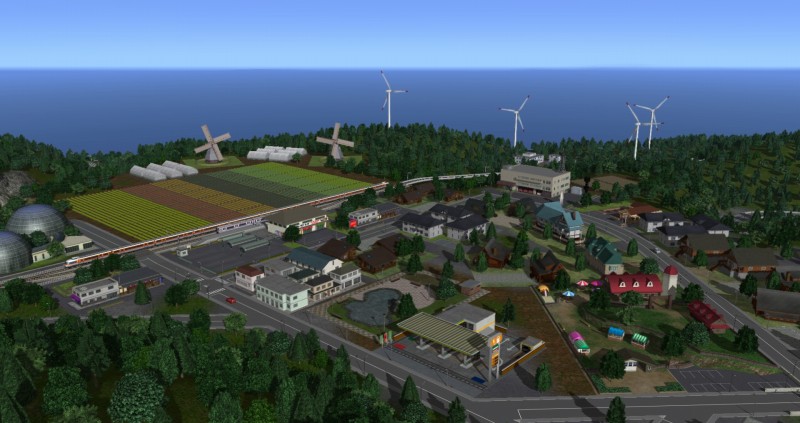 ペンションが広がるリゾート地の中原花の郷を通過