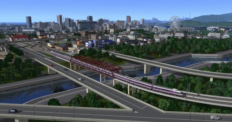 緑のある住宅地を通過